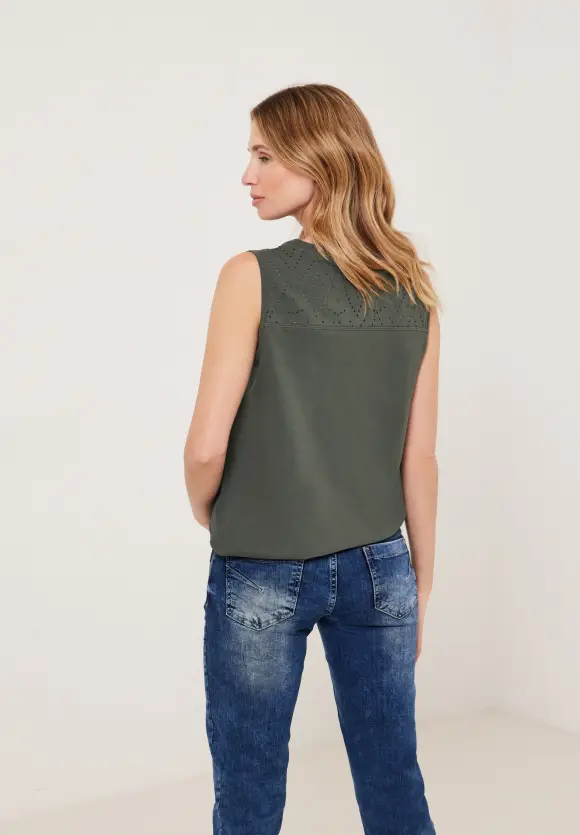 CECIL Jersey Spitzendetail Top