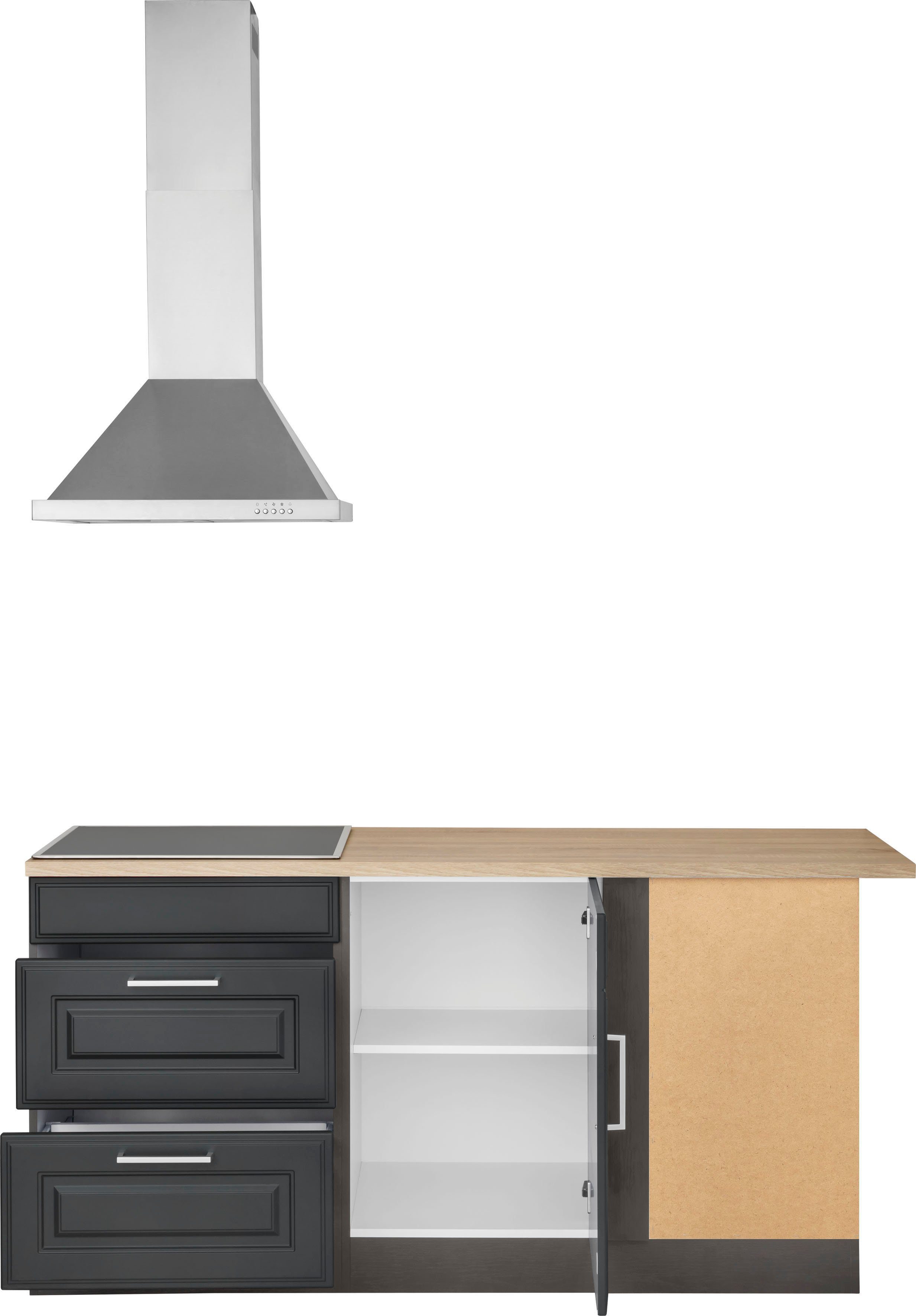 HELD MÖBEL Winkelküche Stockholm, Stellbreite 260/170 cm, mit hochwertigen MDF Fronten im Landhaus-Stil