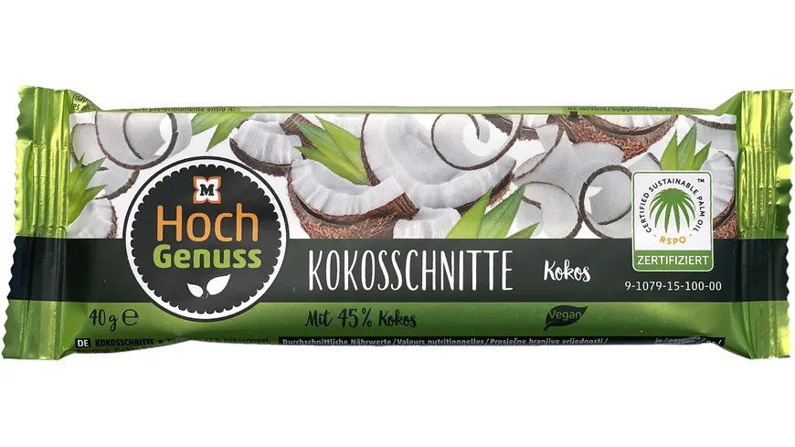 Hochgenuss Kokosschnitte Kokos 40 g