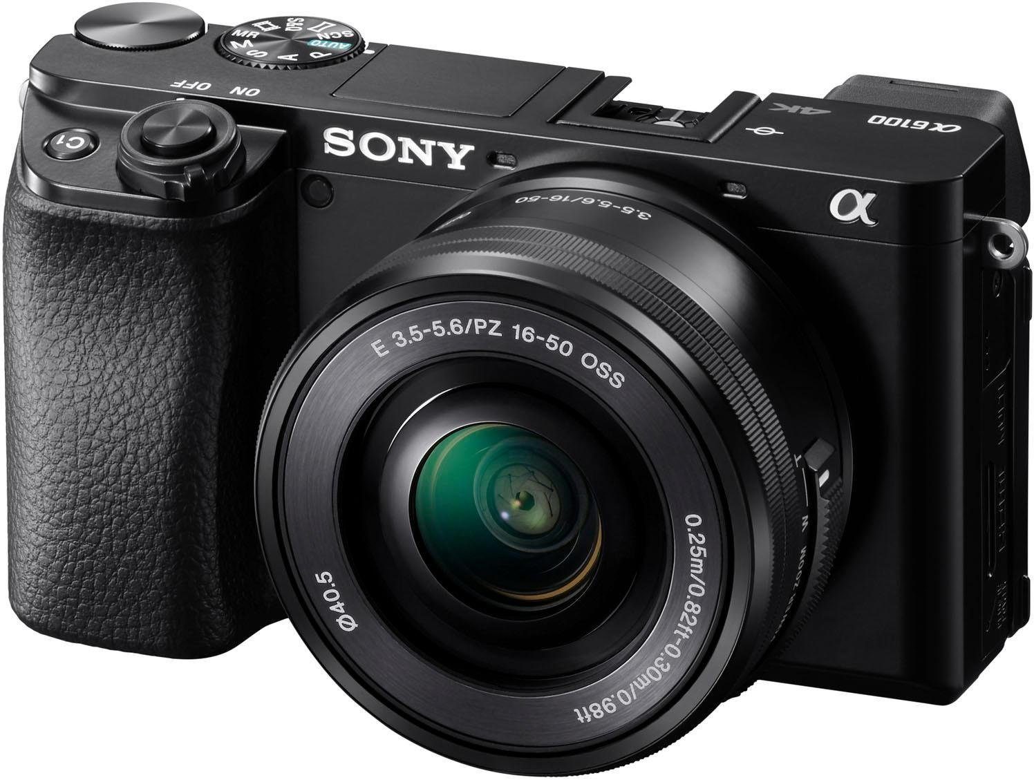 Sony Alpha 6100 Kit mit SELP1650 + SEL55210 Systemkamera (SELP1650, SEL55210, 24,2 MP, Bluetooth, NFC, WLAN (Wi-Fi)