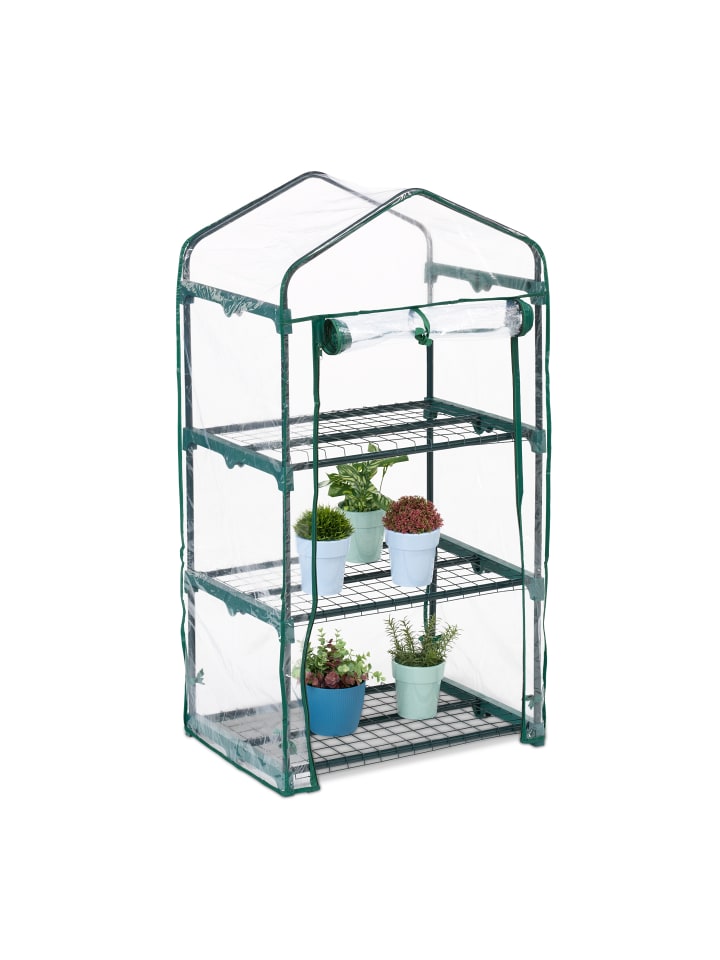 relaxdays Balkongewächshaus in Grün/ Transparent - (B)64 x (H)122 x (T)45 cm günstig kaufen onesize