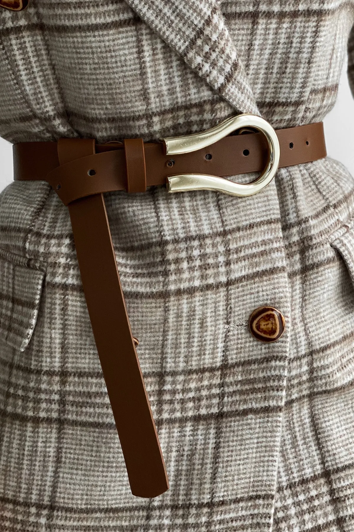 Cool & Sexy  Kaffeefarbener Gürtel mit ovaler Schnalle für Damen BE606