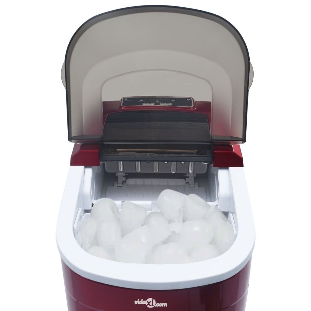 vidaXL Eiswürfelmaschine Eiswürfelbereiter Rot 2,4 L 15 kg / 24 h