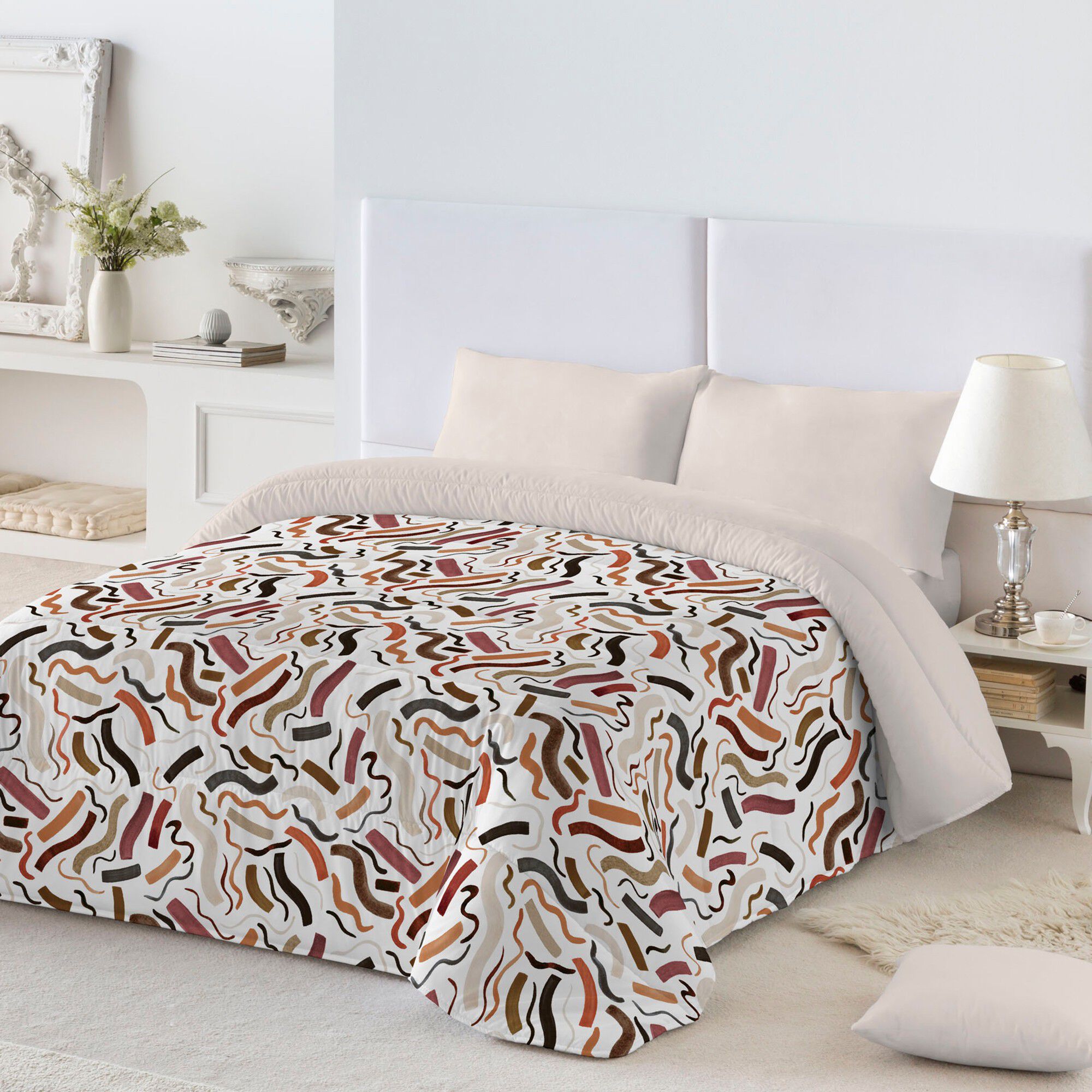Couette microfibre imprimée Zigzag