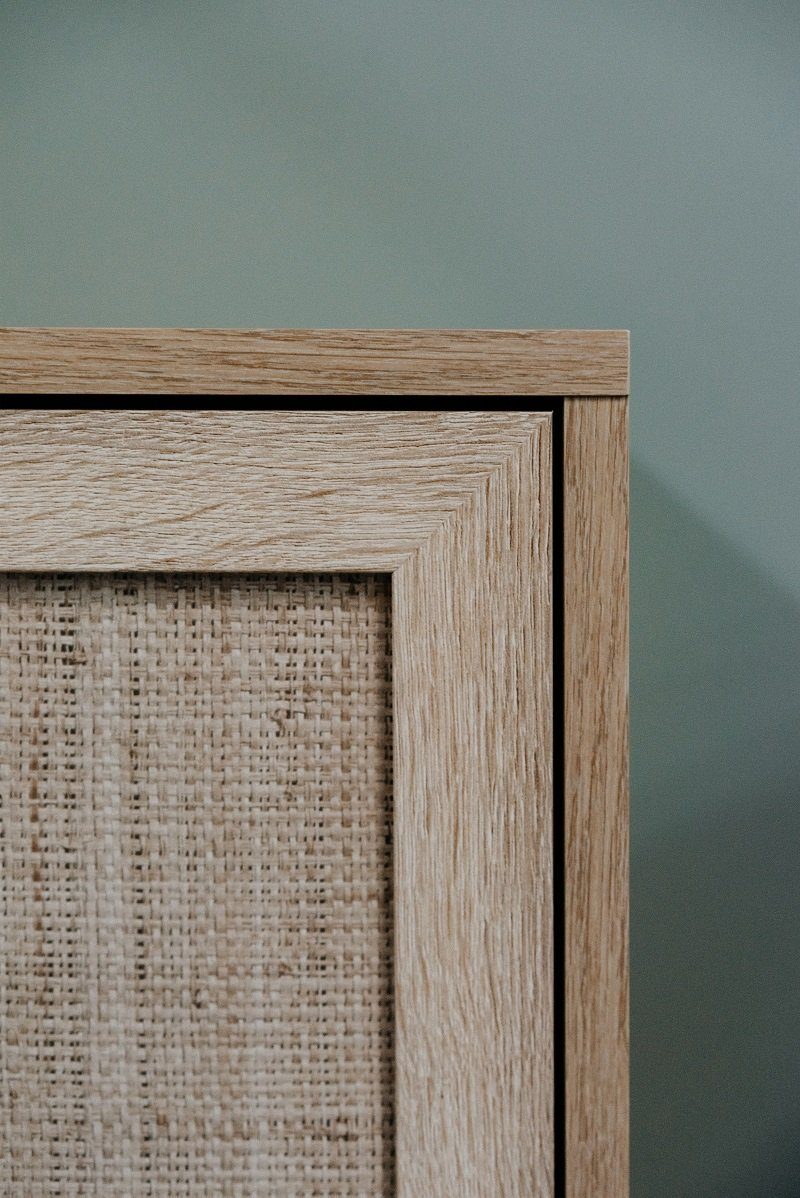 Finori Highboard Highboard Bali, Sonoma Eiche / Rafia Geflecht, Mediterran