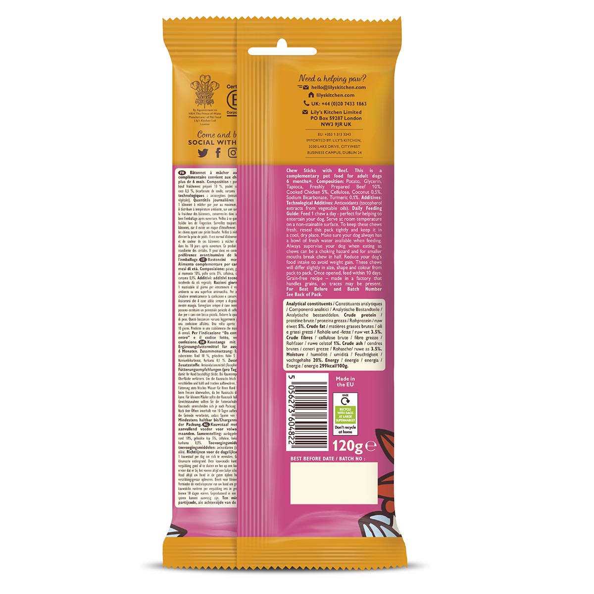 LILY'S KITCHEN Dog Chew Sticks Rind 120g kaufen bei ZooRoyal