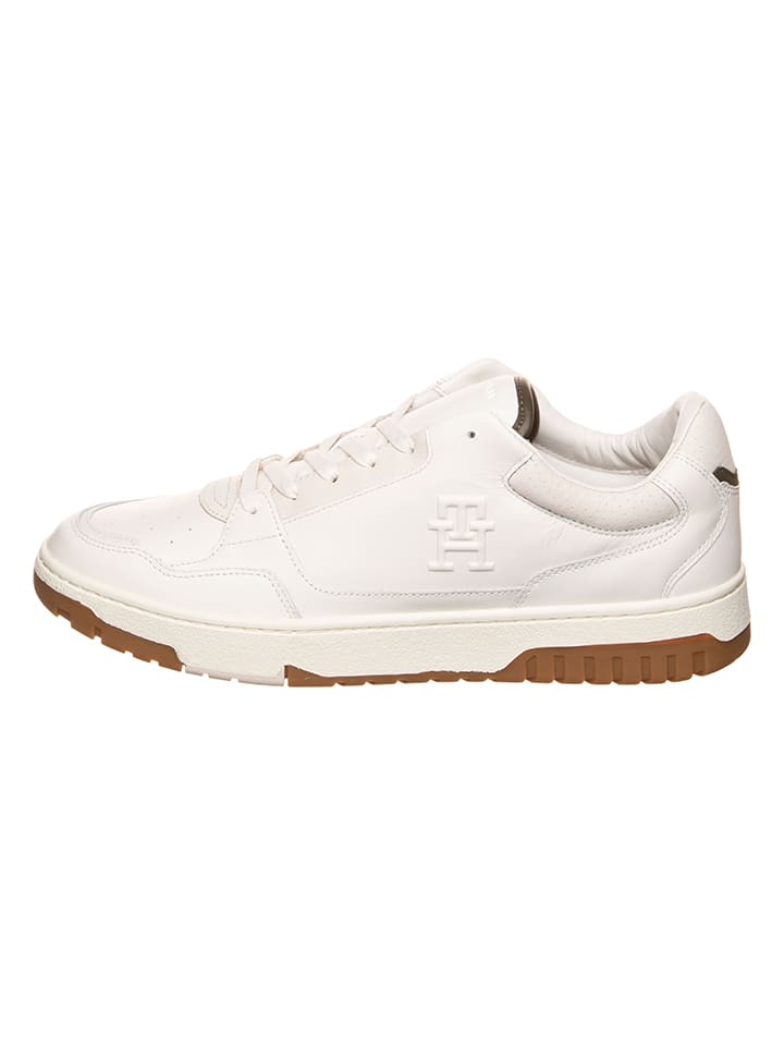 Tommy Hilfiger Shoes Leder-Sneakers in Weiß günstig kaufen 44