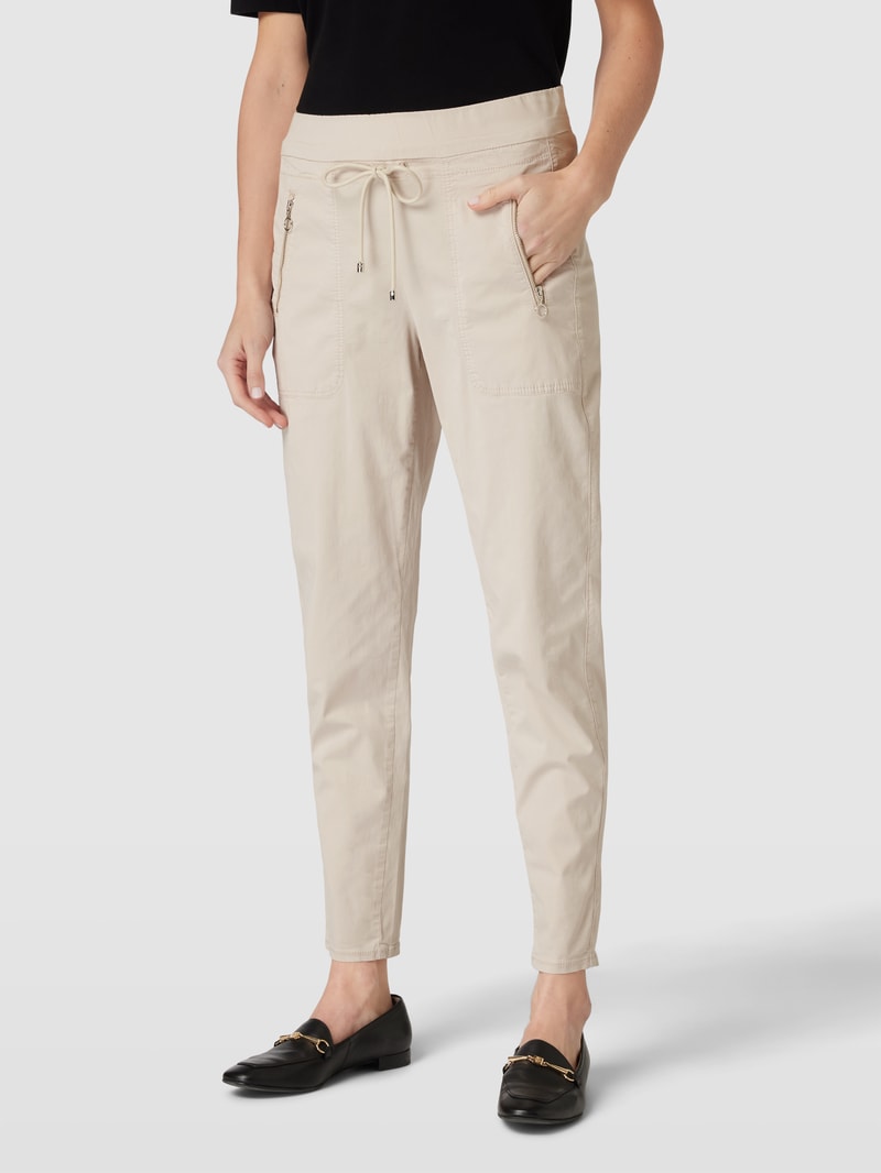 Hose mit Zierhnähten Modell 'EASY' in offwhite