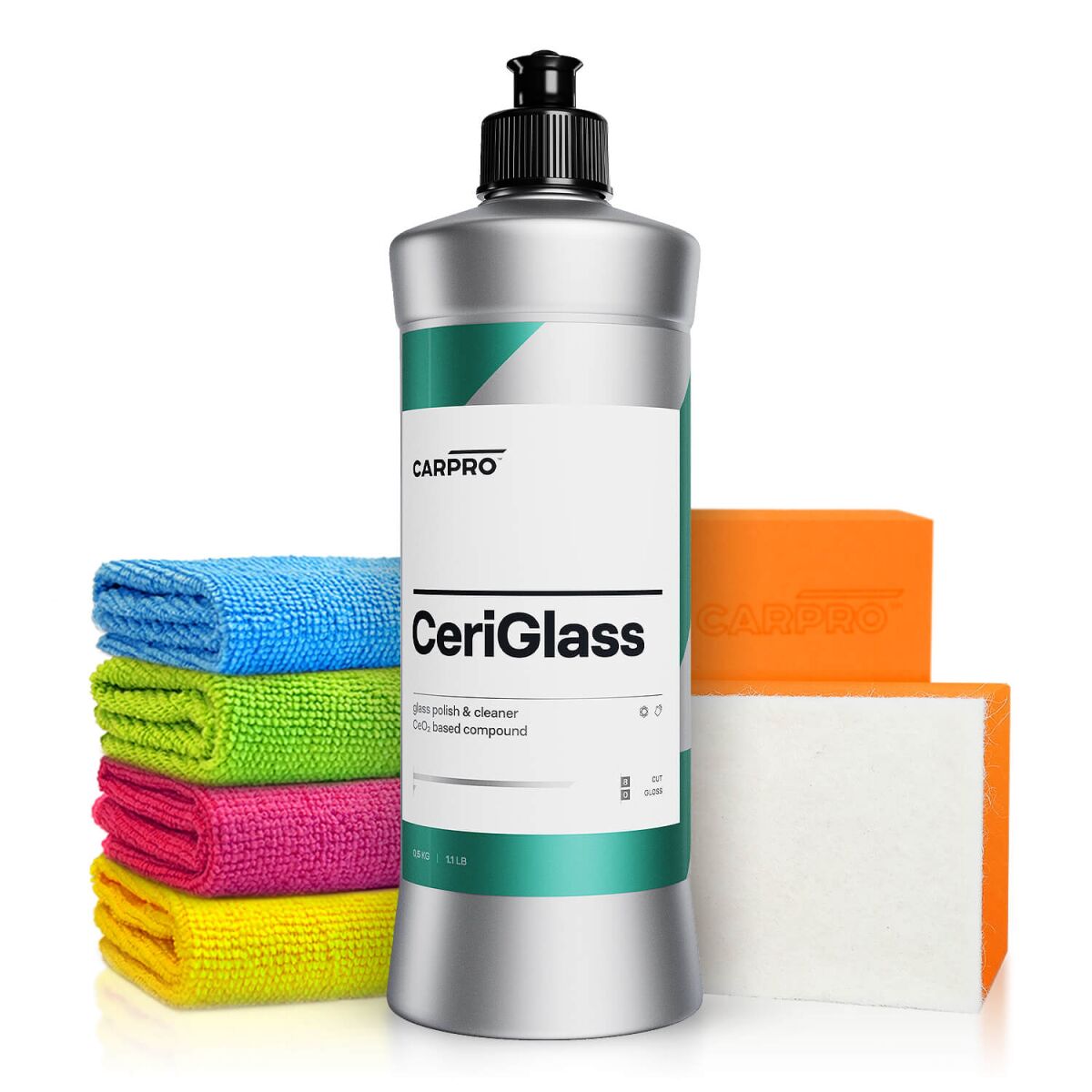 CarPro Politur Set CeriGlass   Applikator | Glaspolitur 500g