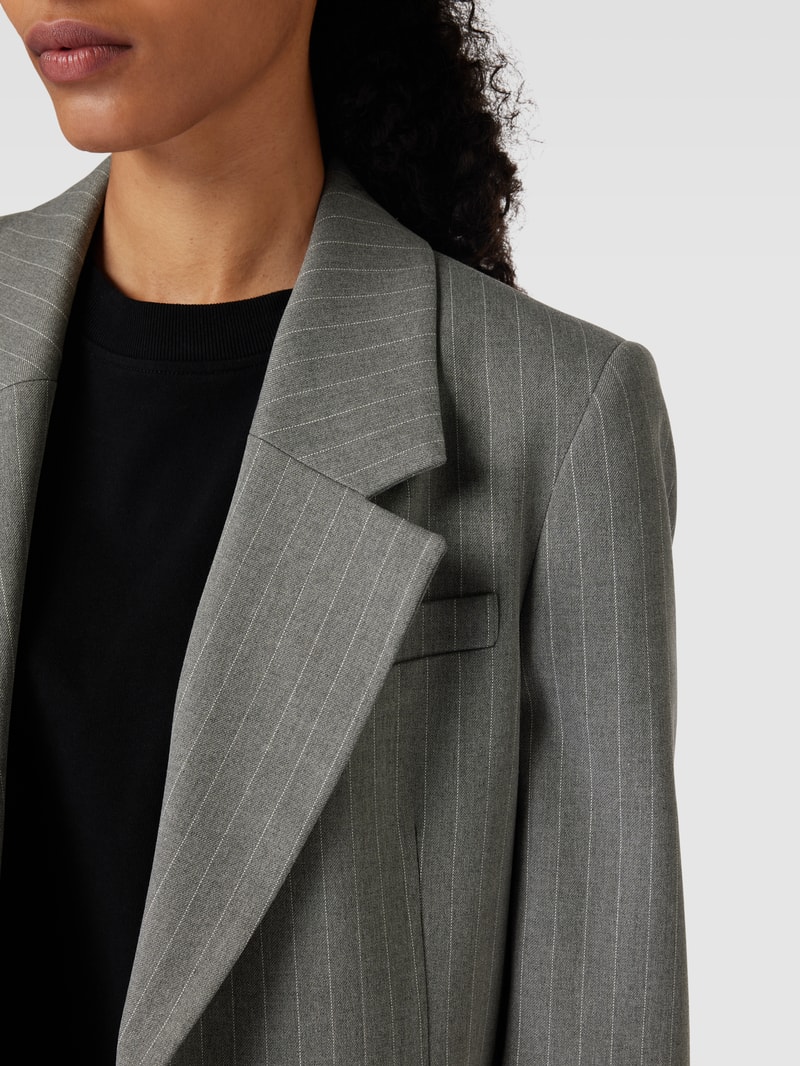 Blazer mit Streifenmuster Modell 'MYLA' in mittelgrau meliert