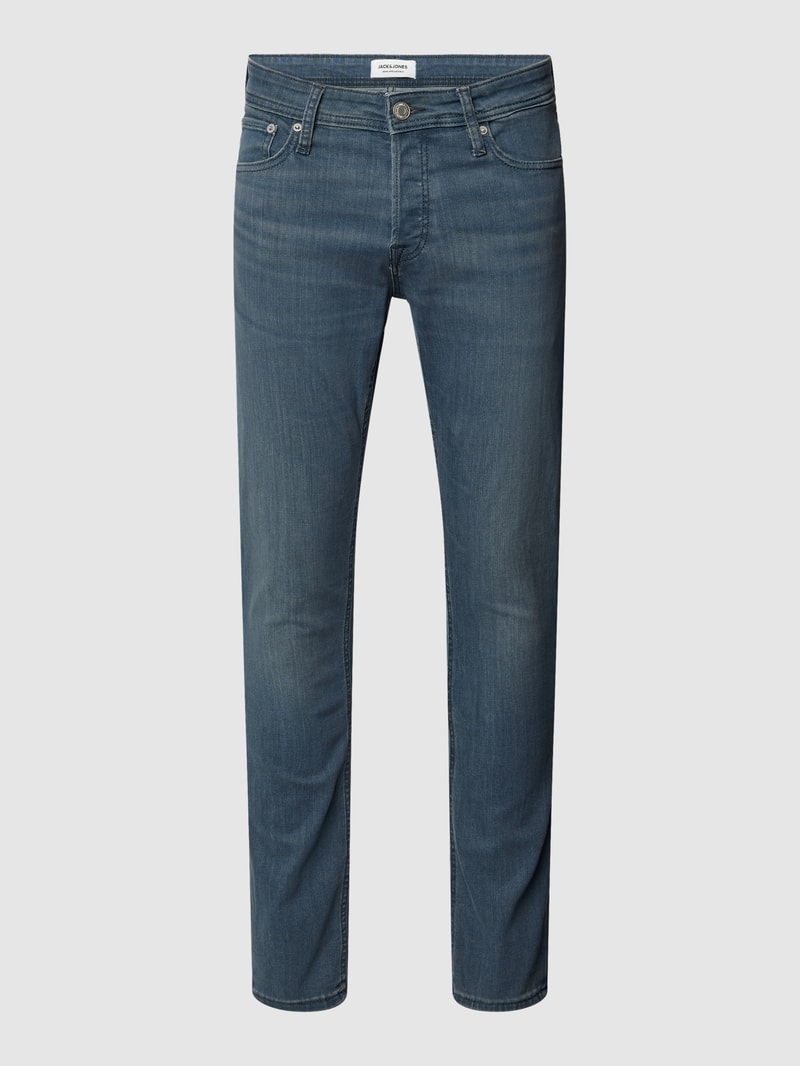 Slim Fit Jeans im 5-Pocket-Design Modell 'GLENN ORIGINAL' in mittelgrau