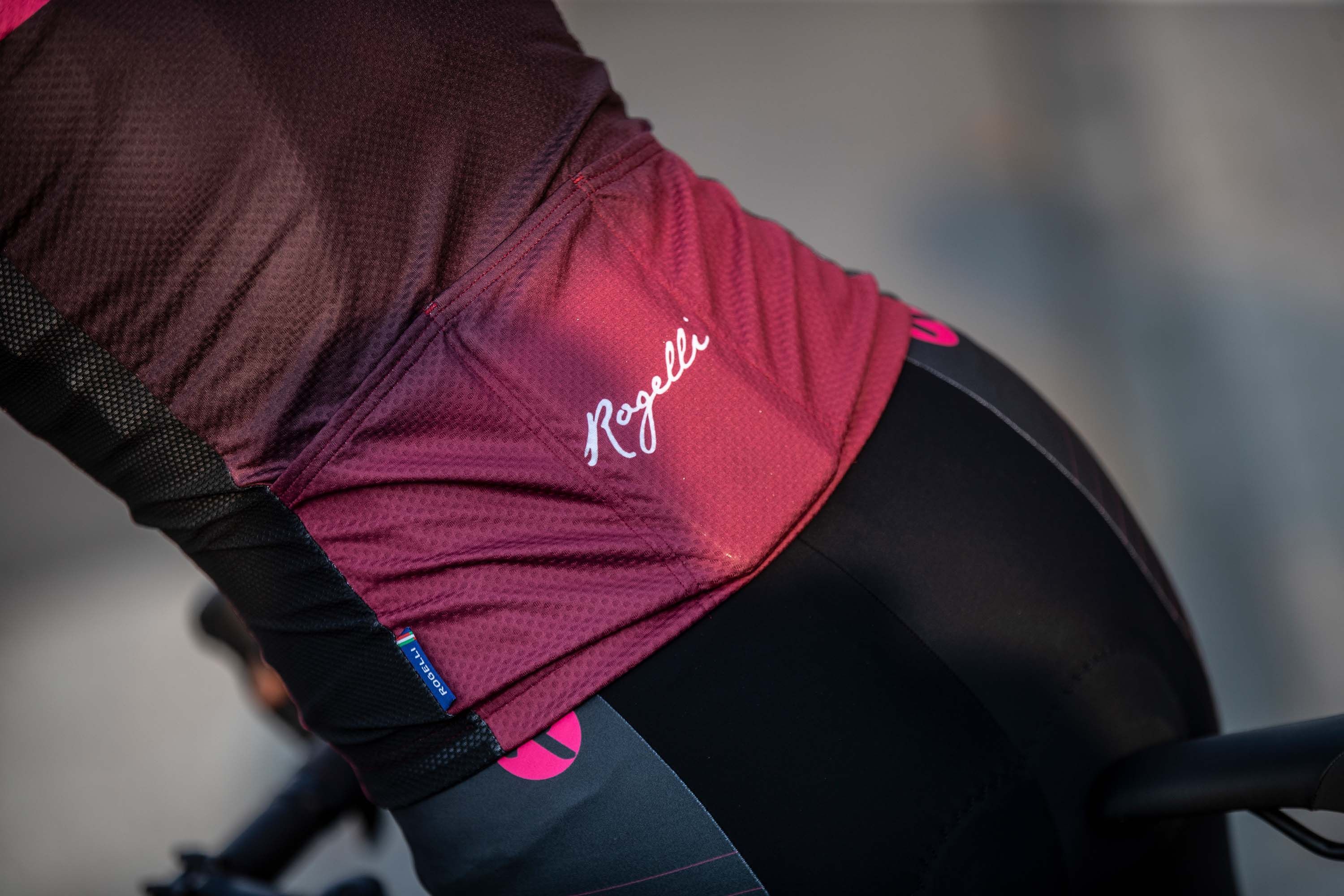 Rogelli Impress Bordeaux/Rosa Damen Radtrikot Kurzarm