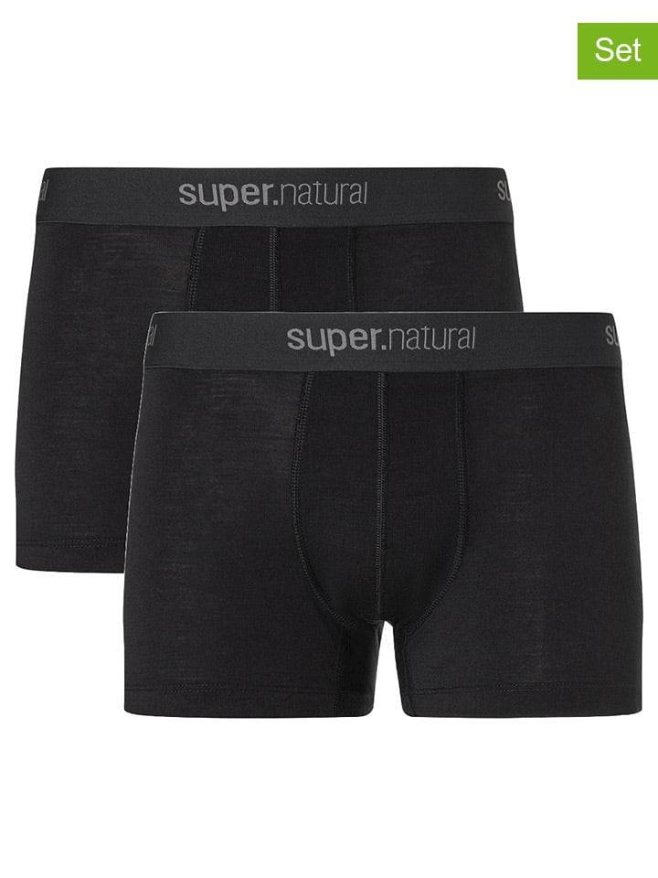 super.natural 2er-Set: Funktionsboxershorts in Schwarz günstig kaufen