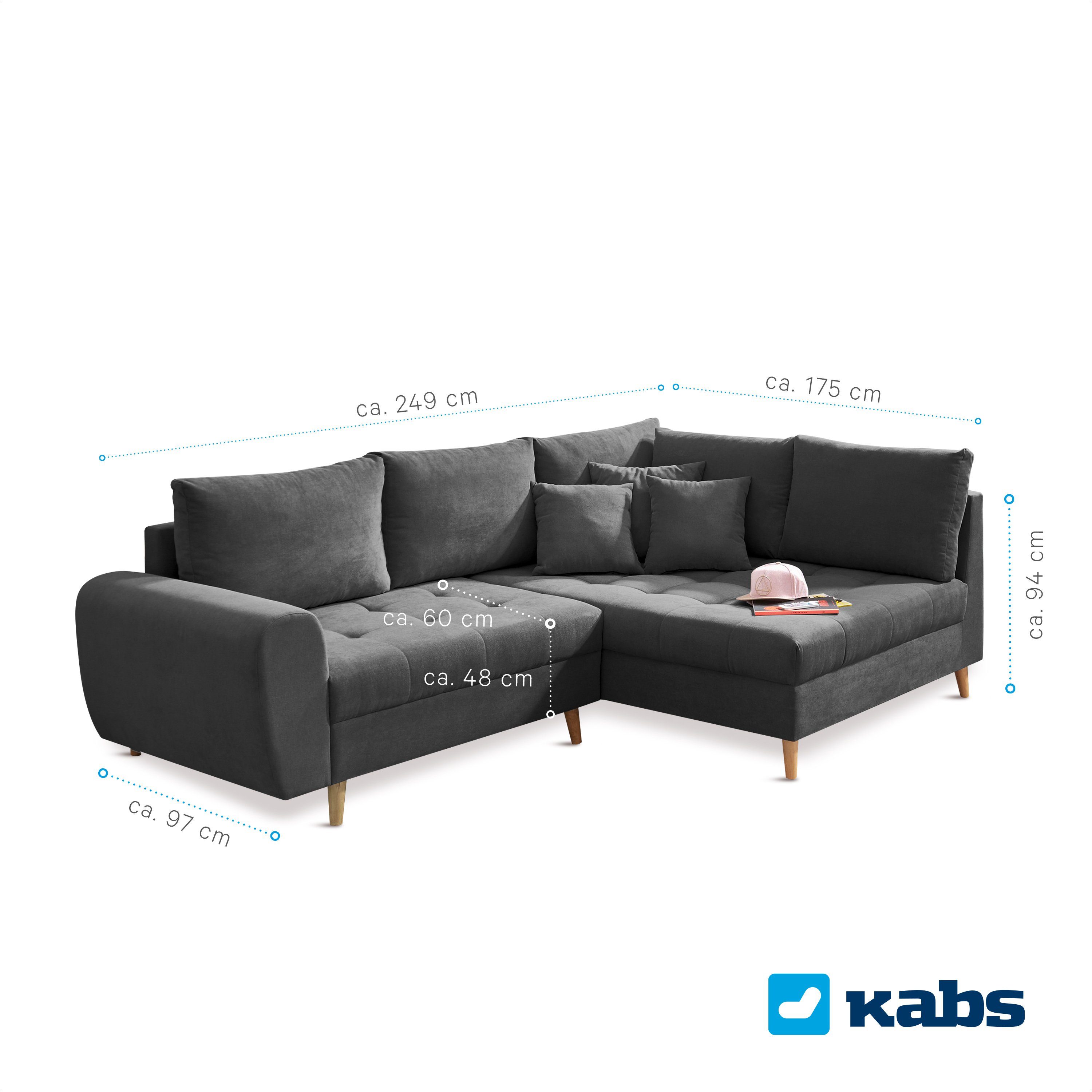 Kabs Polsterwelt Ecksofa Bersone, Rückenkissen, Zierkissen, Made in Europe