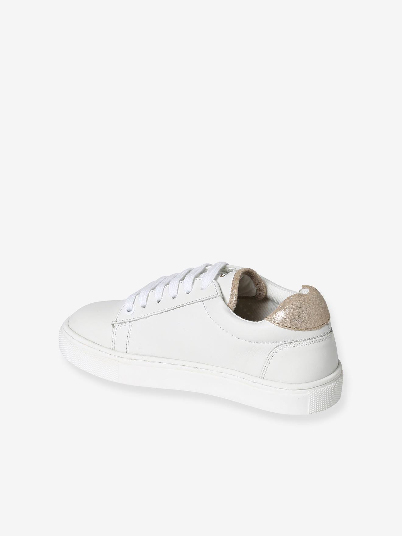 Baskets en cuir enfant blanc