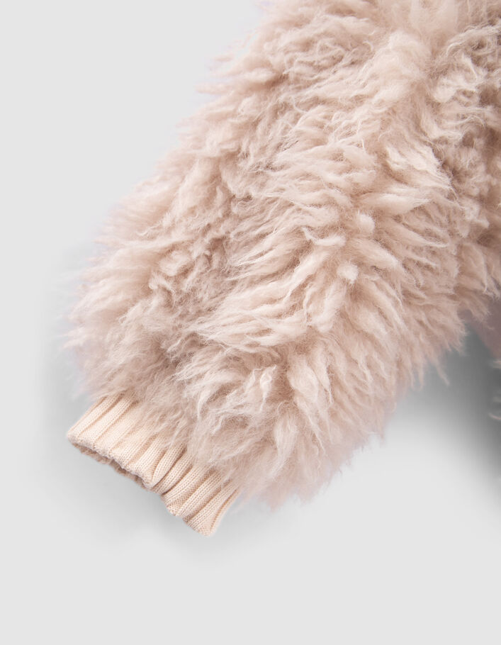 Veste beige bi-matière fille
