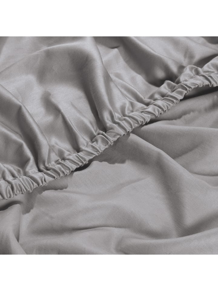 Erwin Müller Mako-Satin Spannbettlaken Landshut in silber günstig kaufen