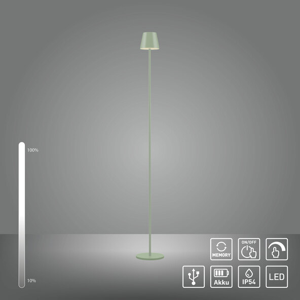 LED-Akku-Stehleuchte Buria, grün
