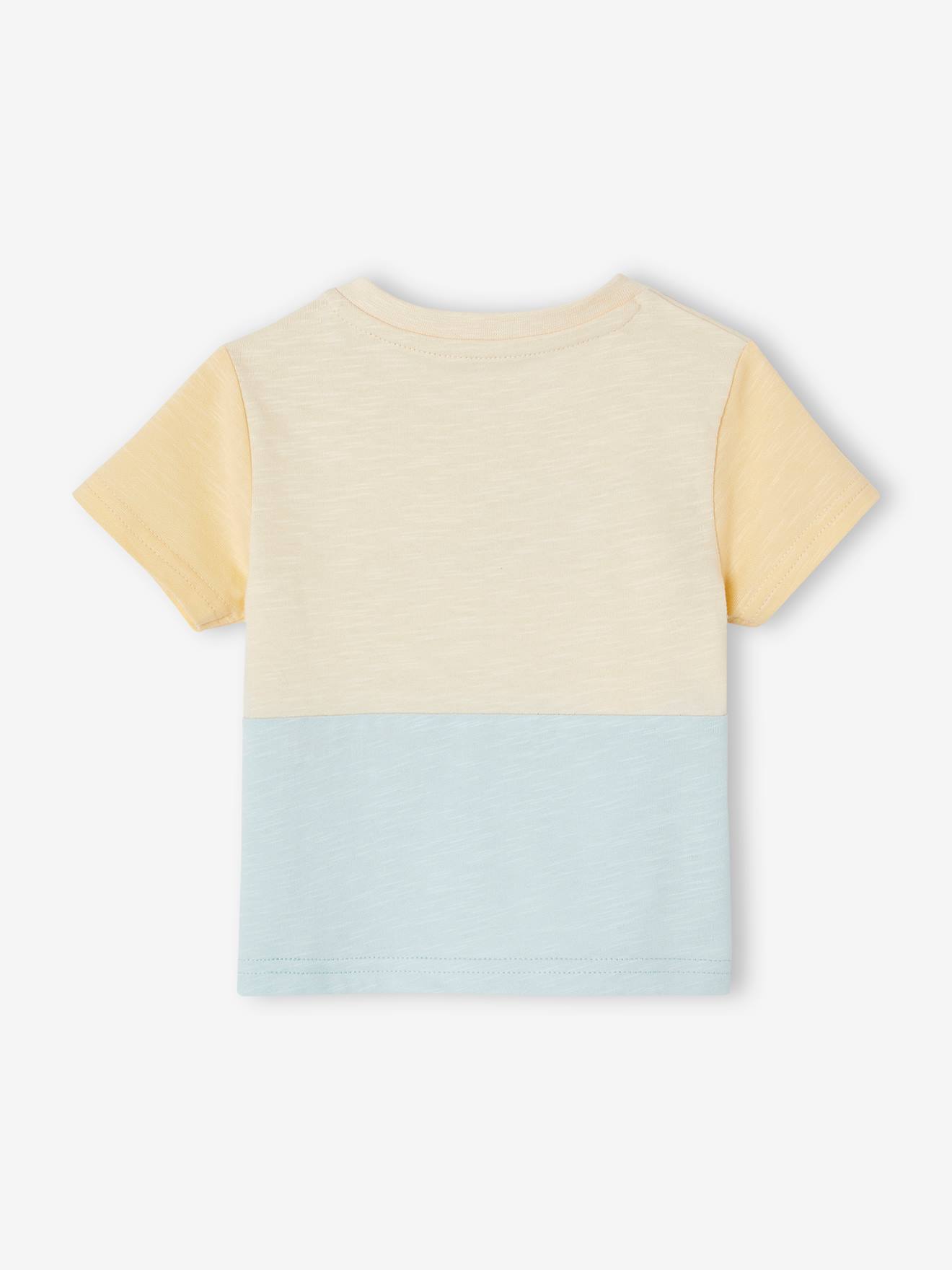 Vertbaudet Baby T-Shirt, Colorblock Oeko-Tex - himmelblau