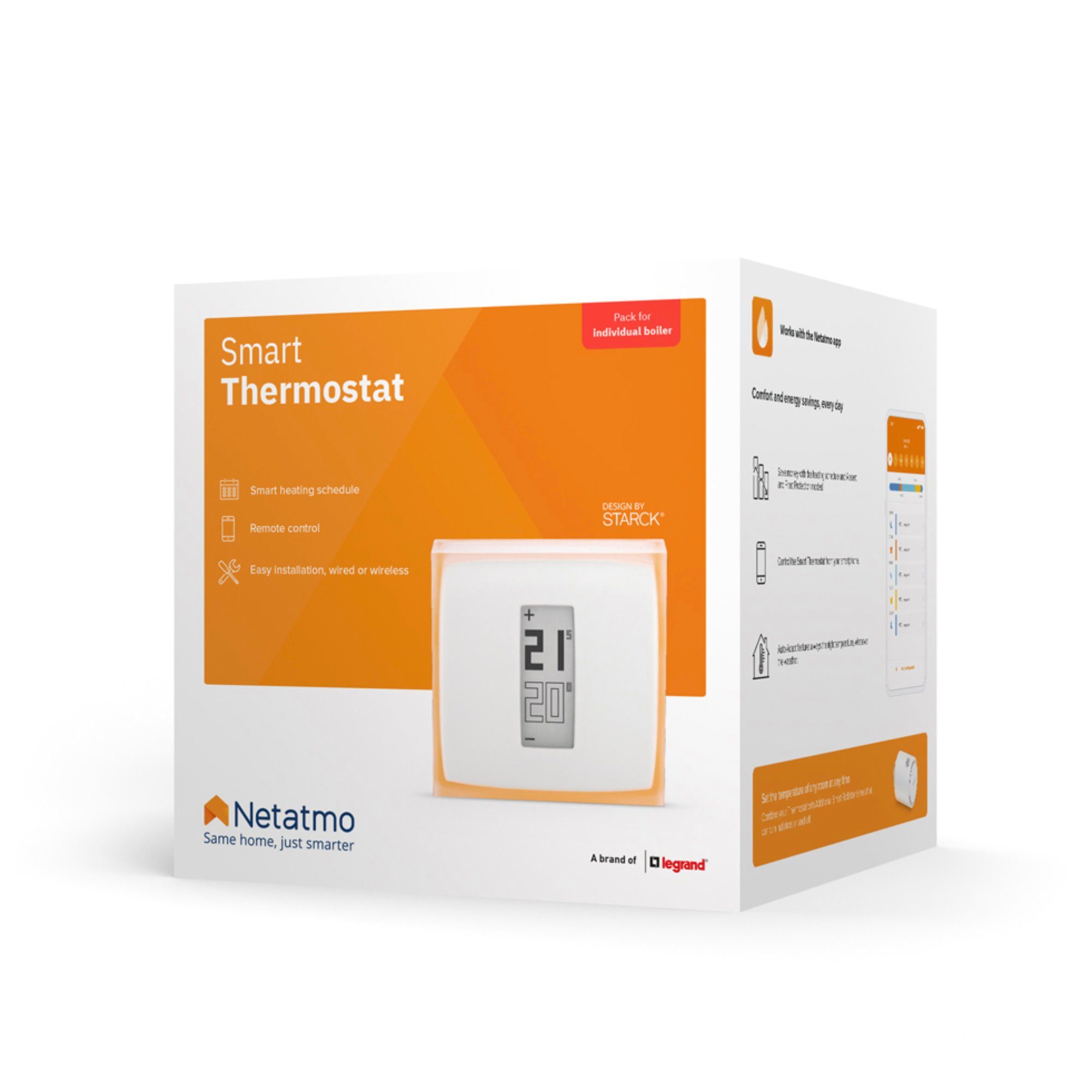Netatmo Smartes Thermostat zur Grundsteuerung von Temperatur in Haus / Wohnung Smart-Home-Steuerelement