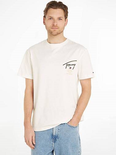 TOMMY-JEANS Herren T-Shirt CLSC GOLD SIGNATURE BACK TEE Regular Fit