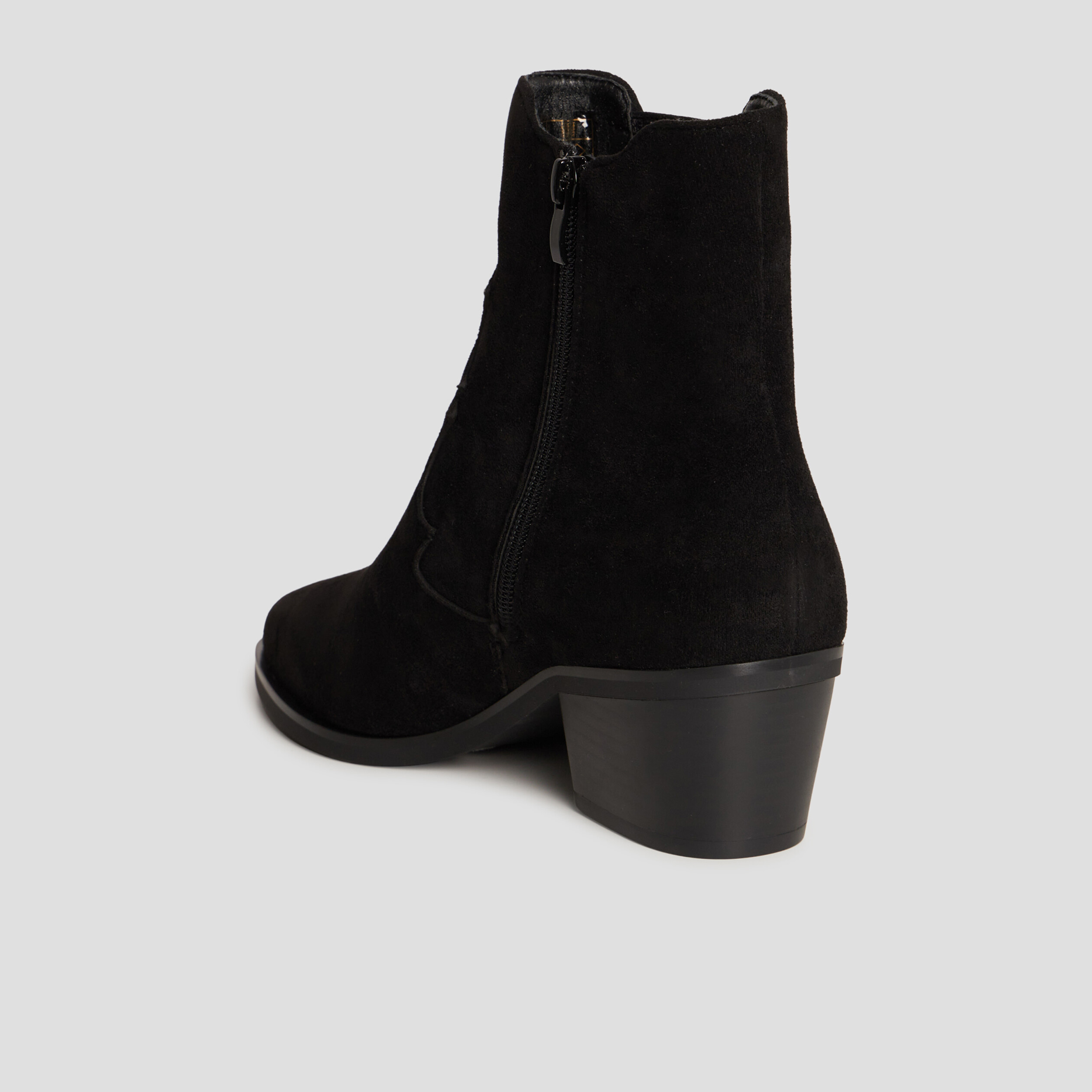 Bottines suédines à talons noir femme | La Halle