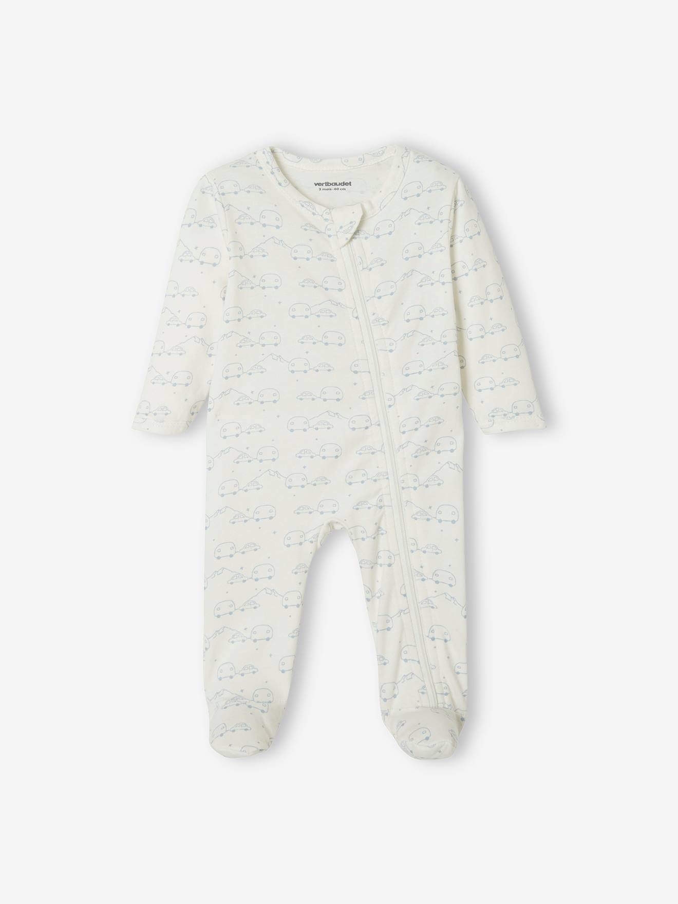 Lot de 3 pyjamas bébé en jersey ouverture zippée BASICS lot moutarde