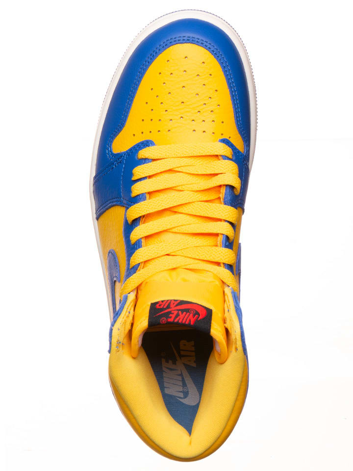 Air Jordan Leder-Sneaker ''1 Retro High'' in Gelb/ Blau günstig kaufen