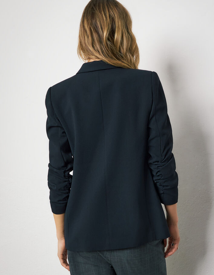 Veste tailleur en crêpe coloris noir femme