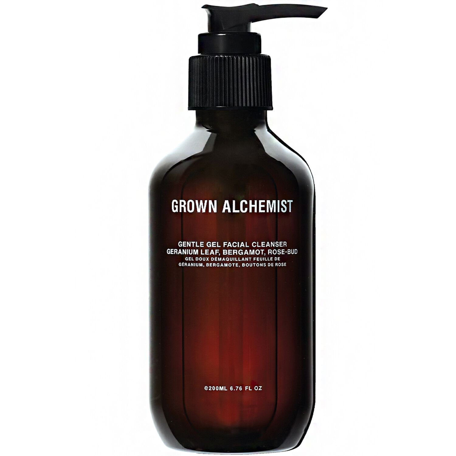 Grown Alchemist Feuille de Geranium, Bergamote, Boutons de Rose Gel Nettoyant Doux Visage 200 ml