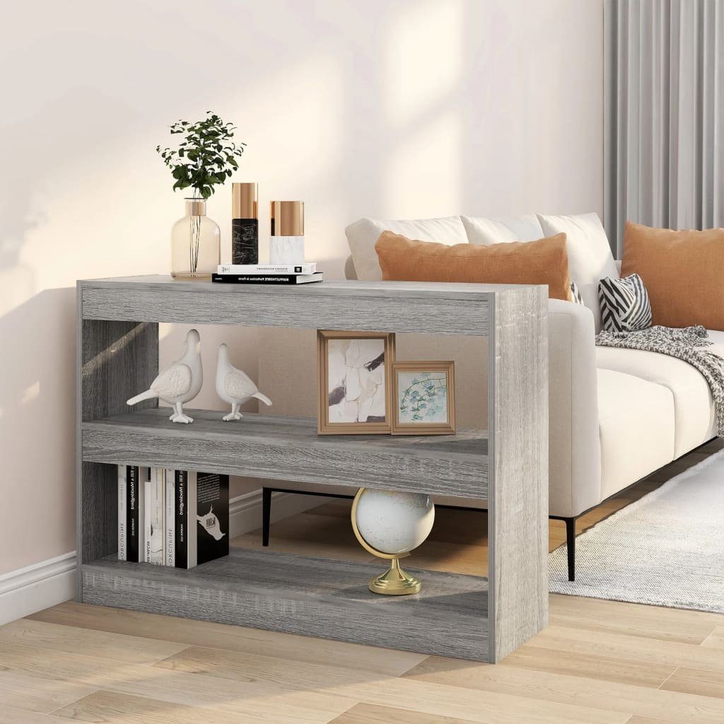 vidaXL Bücherregal Bücherregal/Raumteiler Grau Sonoma 100×30×72 cm, 1-tlg.
