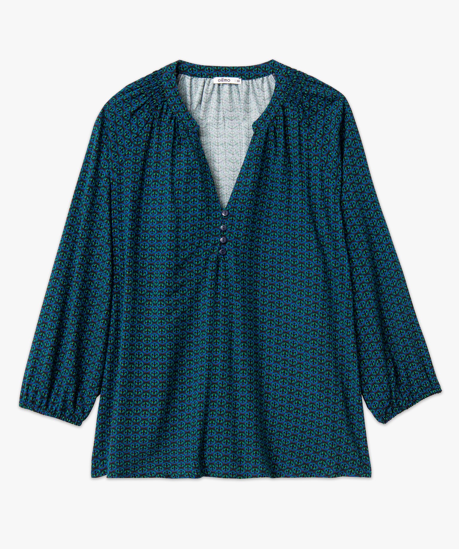 Blouse fluide imprimée à manches 3/4 femme divers | GEMO
