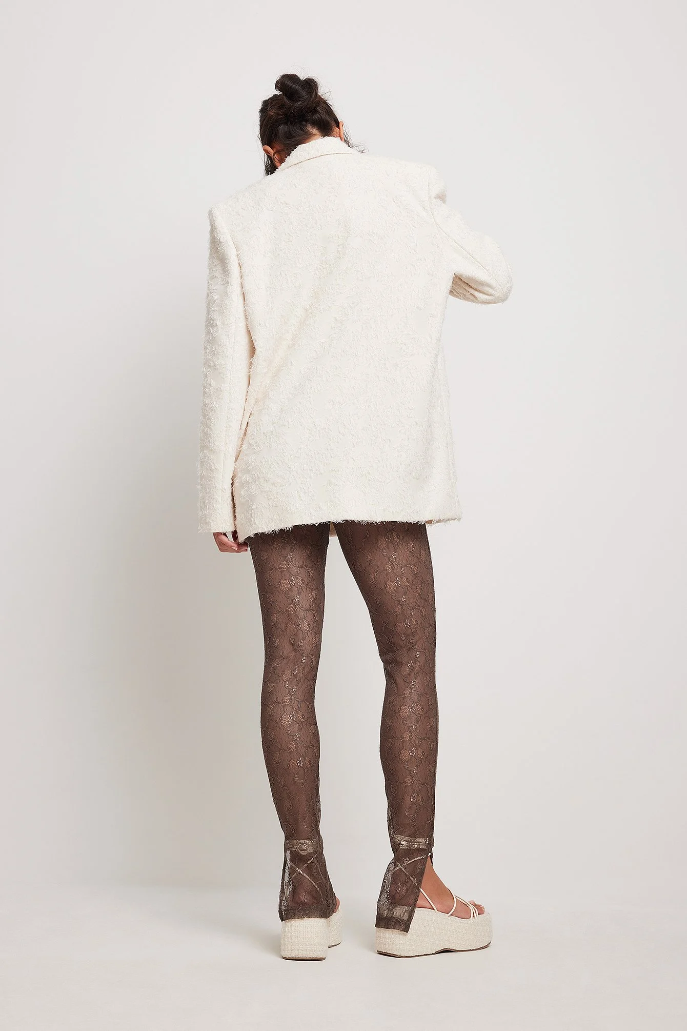 Leggings mit Spitze und Schlitzdetail