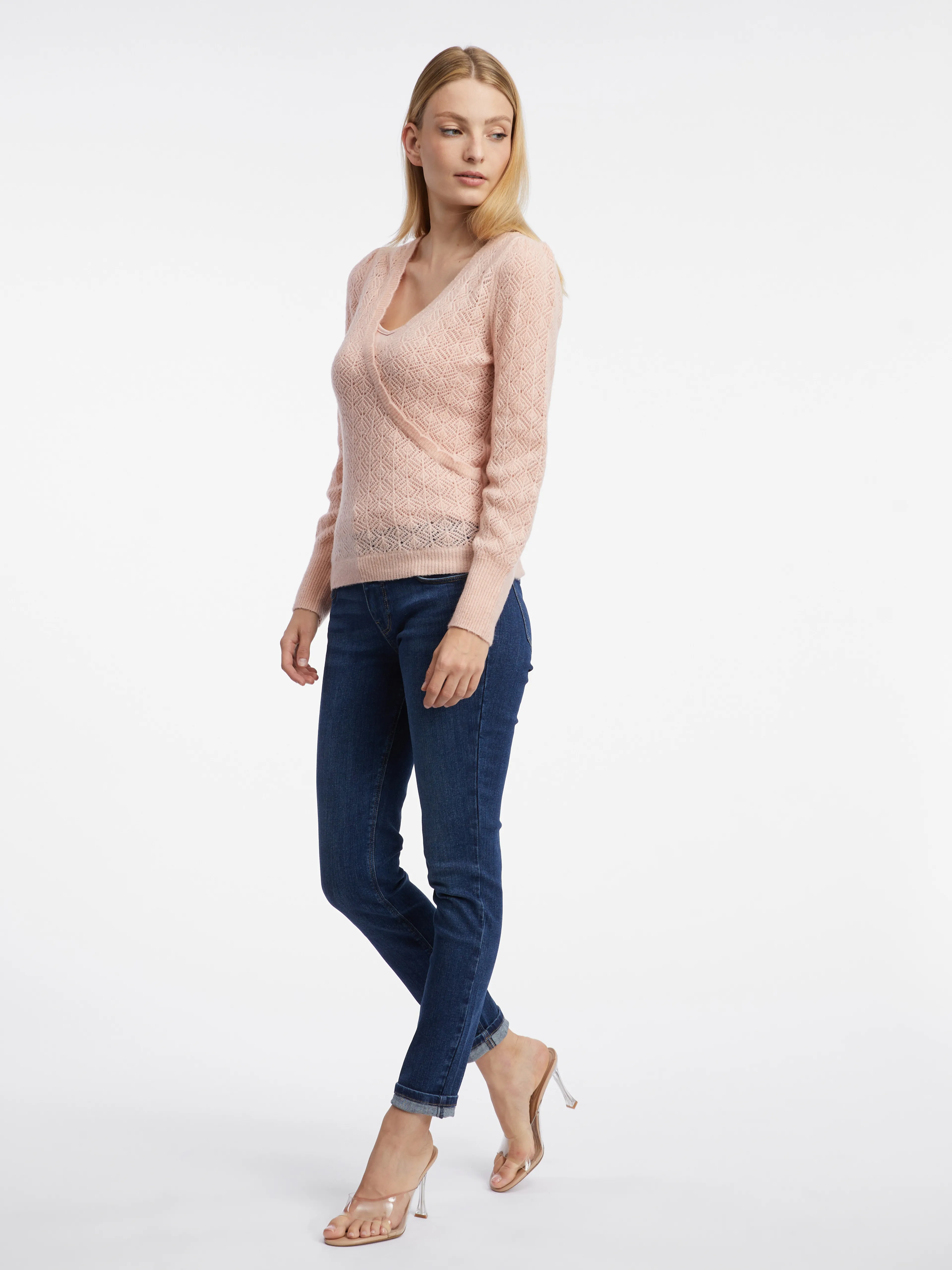 Hellrosa Damenpullover aus Wollmischung ORSAY