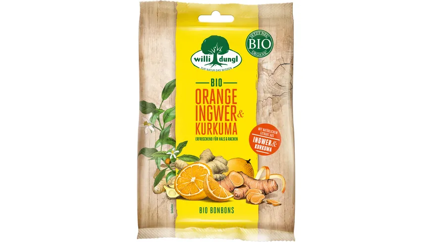 WILLI DUNGL Bio-Bonbons Orange, Ingwer & Kurkuma 65 g
