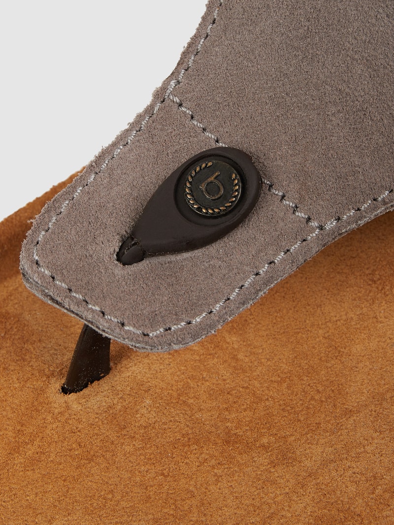 Zehentrenner aus Veloursleder in taupe