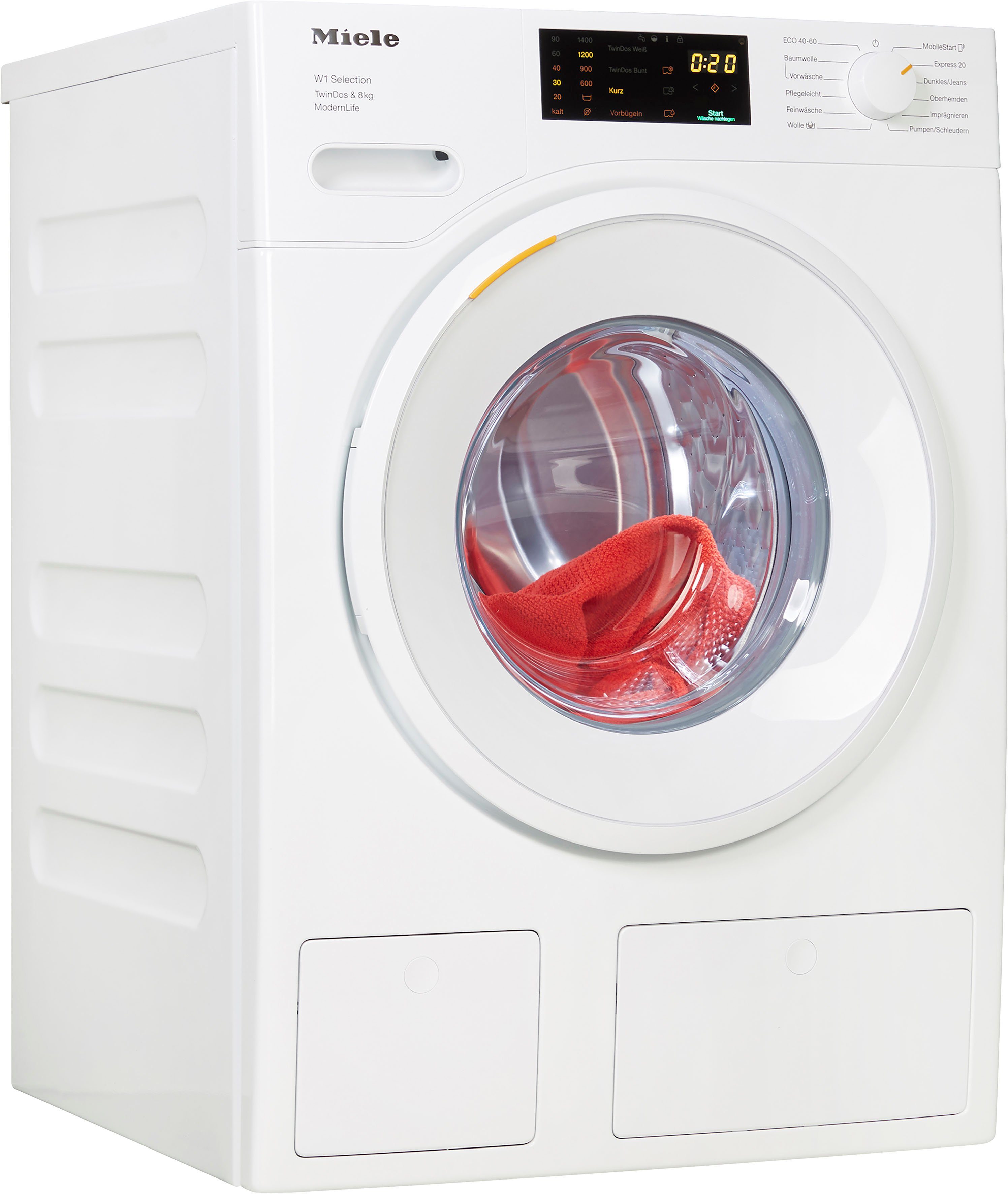 Miele Waschmaschine ModernLife WSD663 WCS TDos&8kg, 8 kg, 1400 U/min, TwinDos zur automatischen Waschmitteldosierung