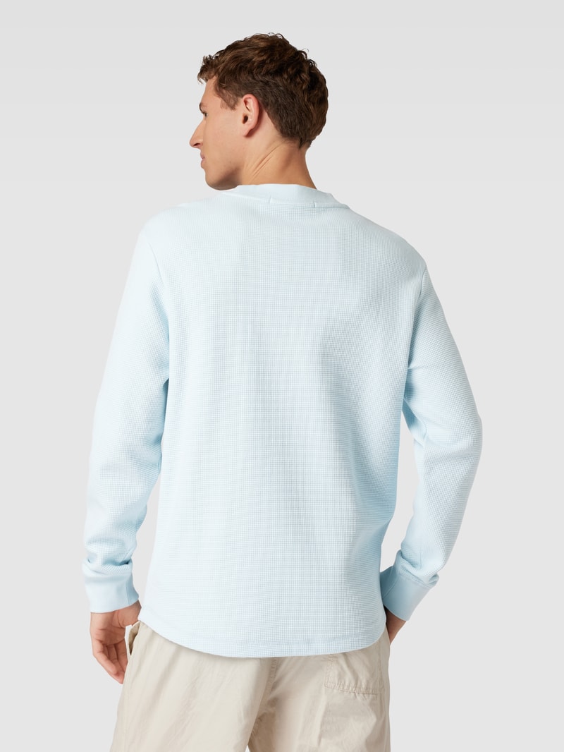 Longsleeve in Waffelstruktur Modell 'ARCHIVAL' in hellblau