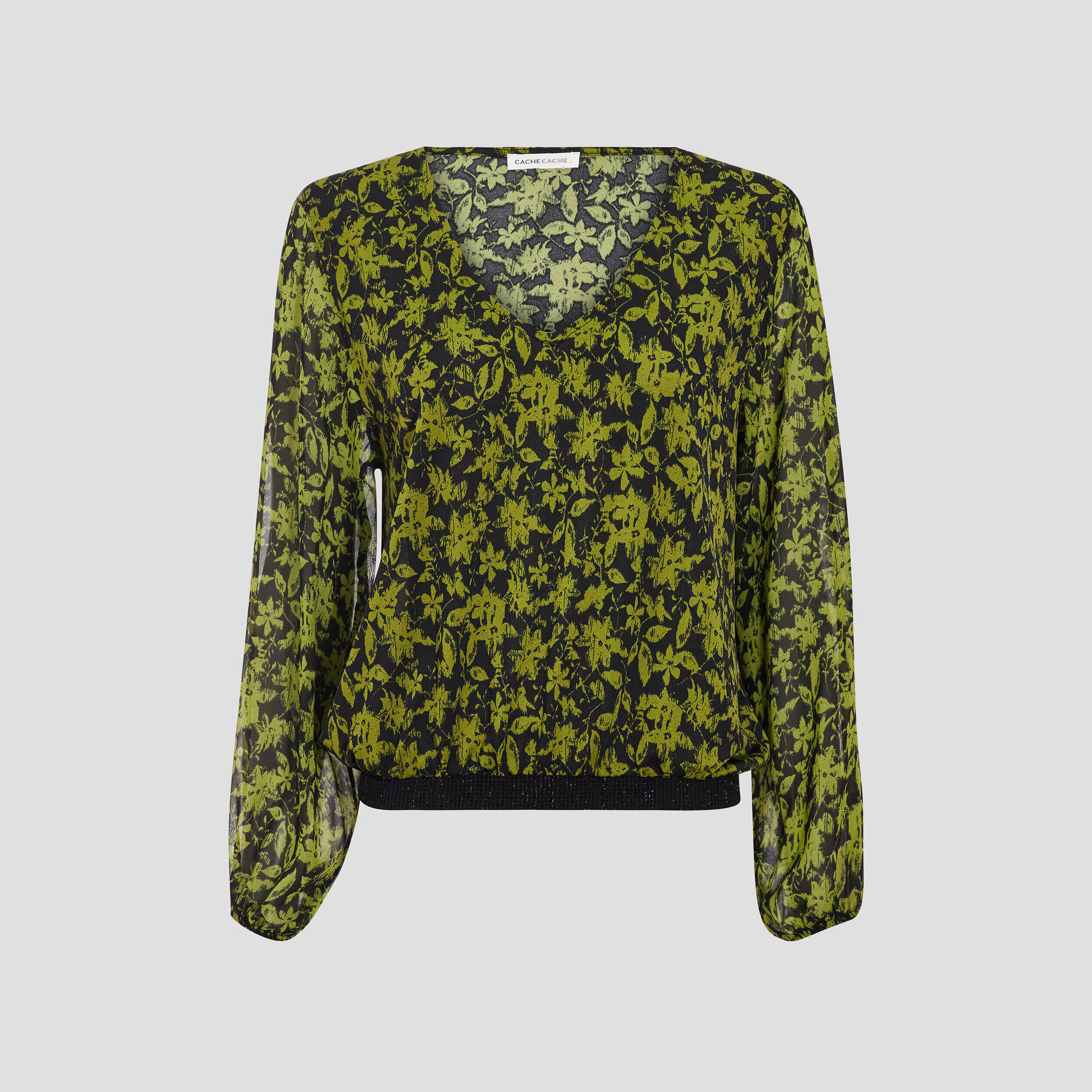 Blouse à manches longues noir femme | Cache Cache