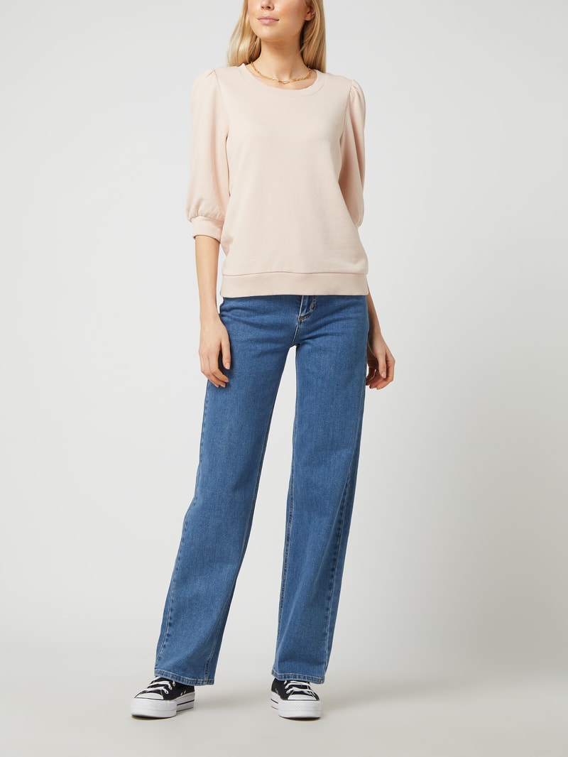 Sweatshirt mit Puffärmeln in hellrosa