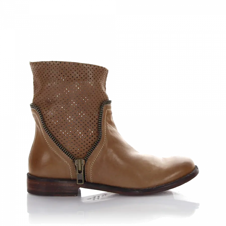 Rossano Bisconti - Stiefeletten Kalbsleder Zierreißverschluss braun - braun