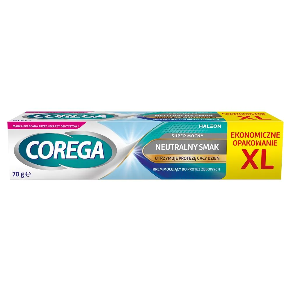 Corega Super Strong XL, ουδέτερης γεύσης, αυτοκόλλητη κρέμα οδοντοστοιχιών