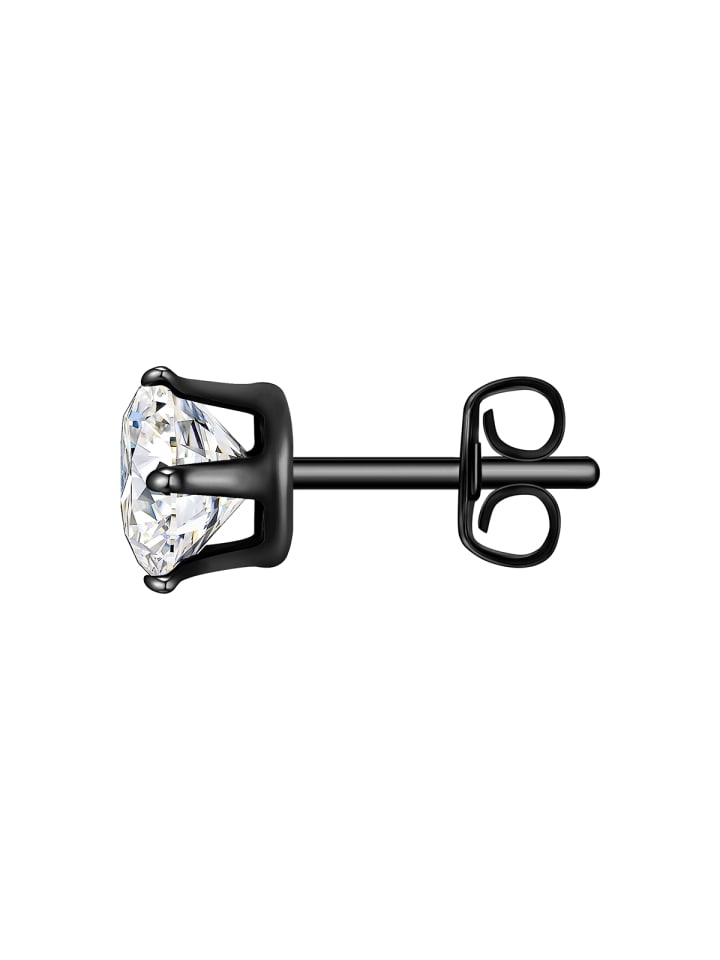 True Rebels Ohrstecker Edelstahl schwarz Zirkonia weiß in schwarz günstig kaufen 8