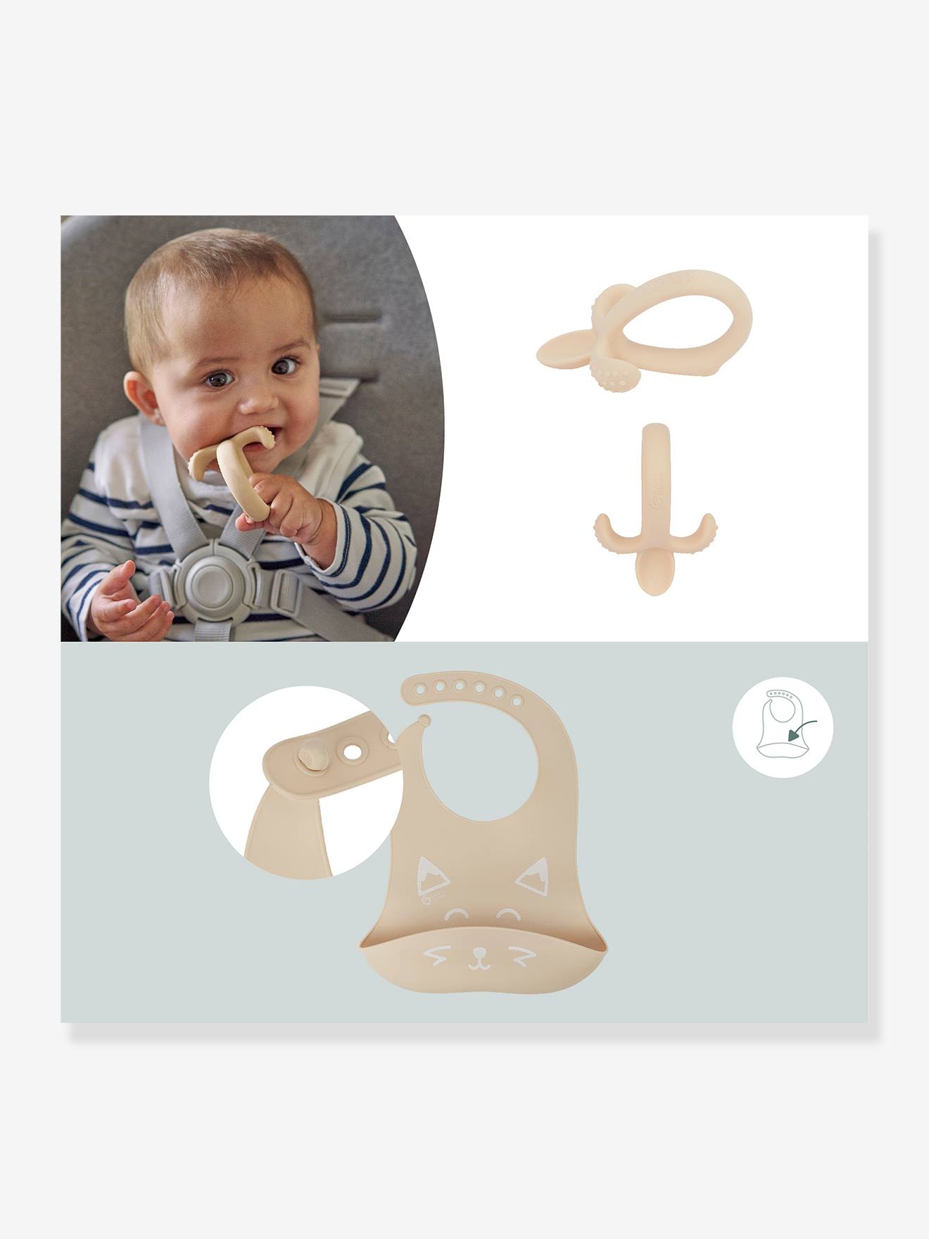 Babymoov Esslerngeschirr aus Silikon FIRST'ISY BABYMOOV - blau