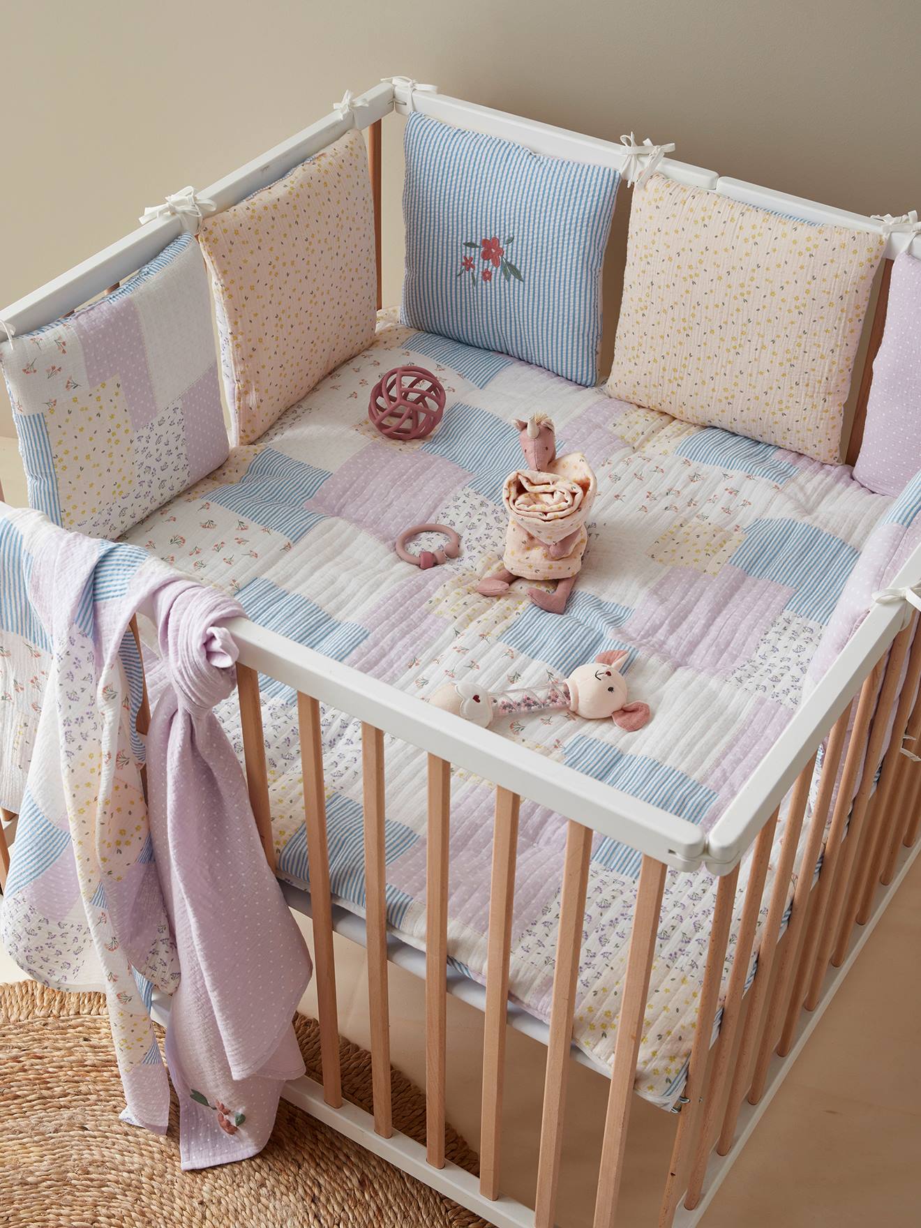 Vertbaudet Baby Spieldecke/ Laufstalleinlage SOMMERHAUS Oeko-Tex - mehrfarbig