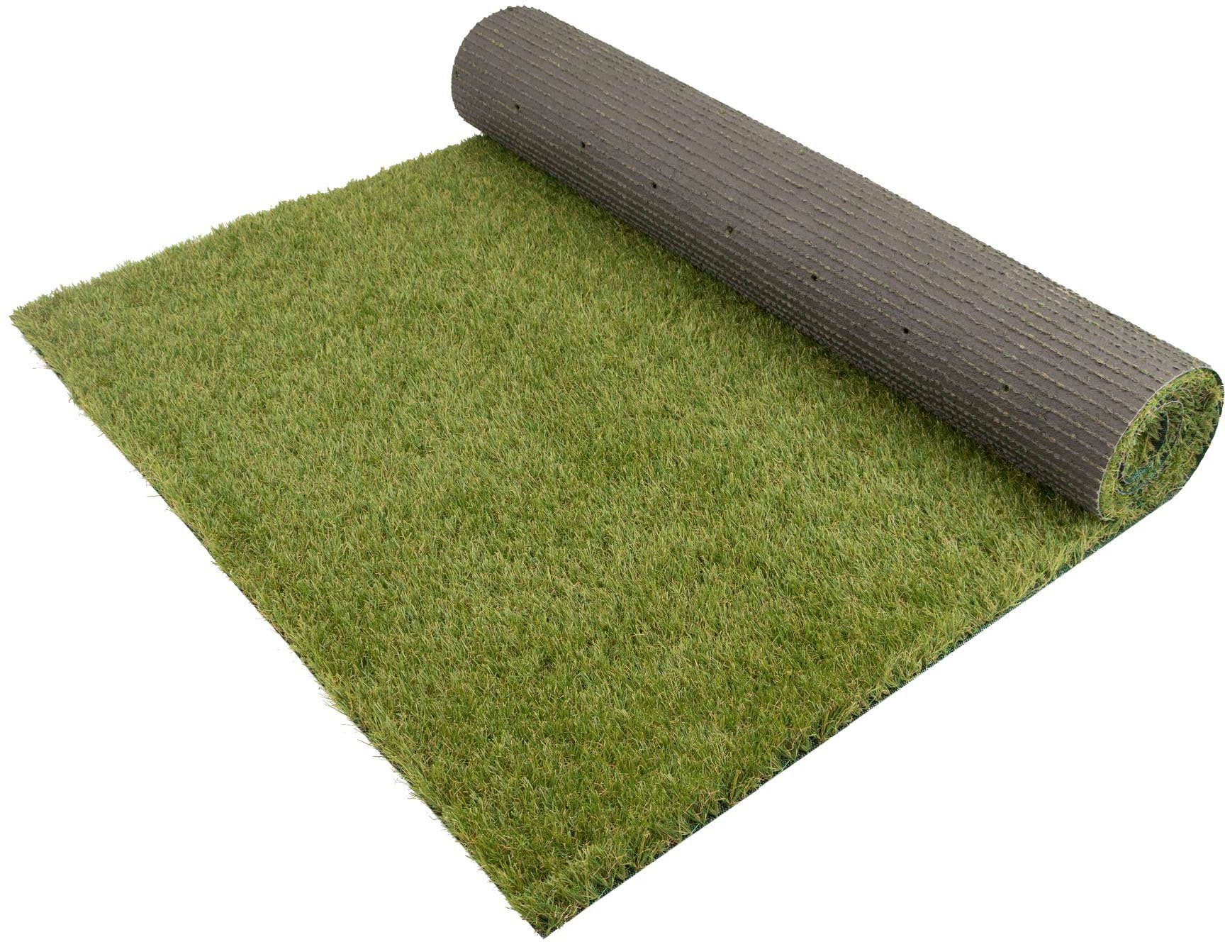 Kunstrasen COLORADO, Primaflor-Ideen in Textil, rechteckig, Höhe: 30 mm, mit Drainagefunktion, ideal für Balkon & Terrasse