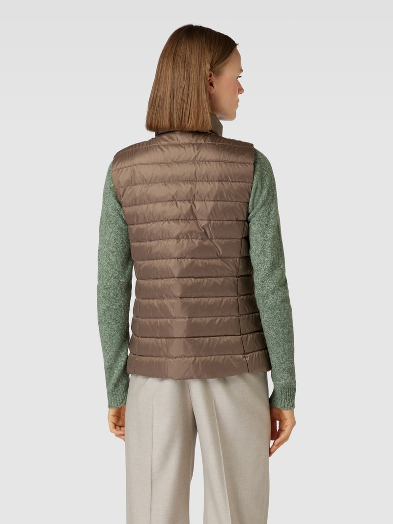 Steppweste mit Label-Detail in taupe