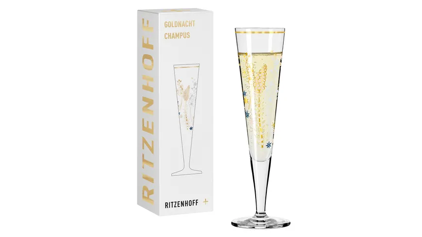 RITZENHOFF Champagnerglas Goldnacht #37 von Concetta Lorenzo H23 Silber, Gold