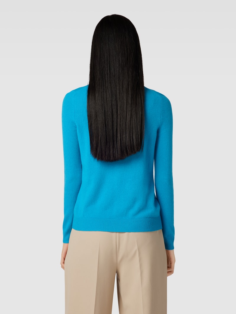 Kaschmirpullover in melierter Optik in himmelblau