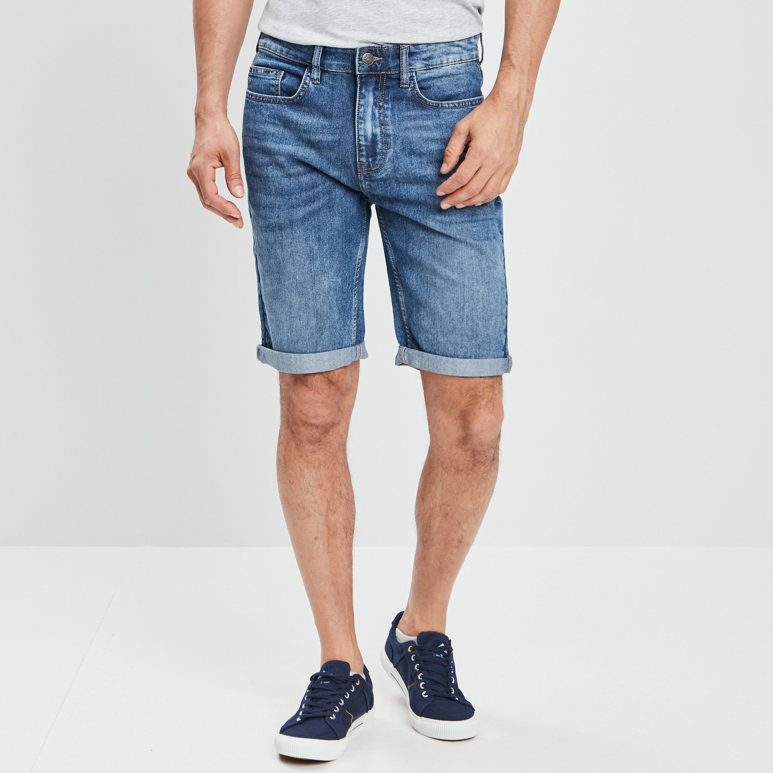 Bermuda regular en jean denim stone homme | La Halle